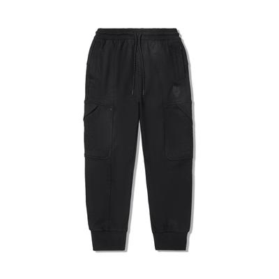 Li Ning X Jackie Chan Collaboration Kung Fu Series Comfortable Simple Cuffed Lace-Up Loose Casual Pants Men Pants Black AKLV617-2