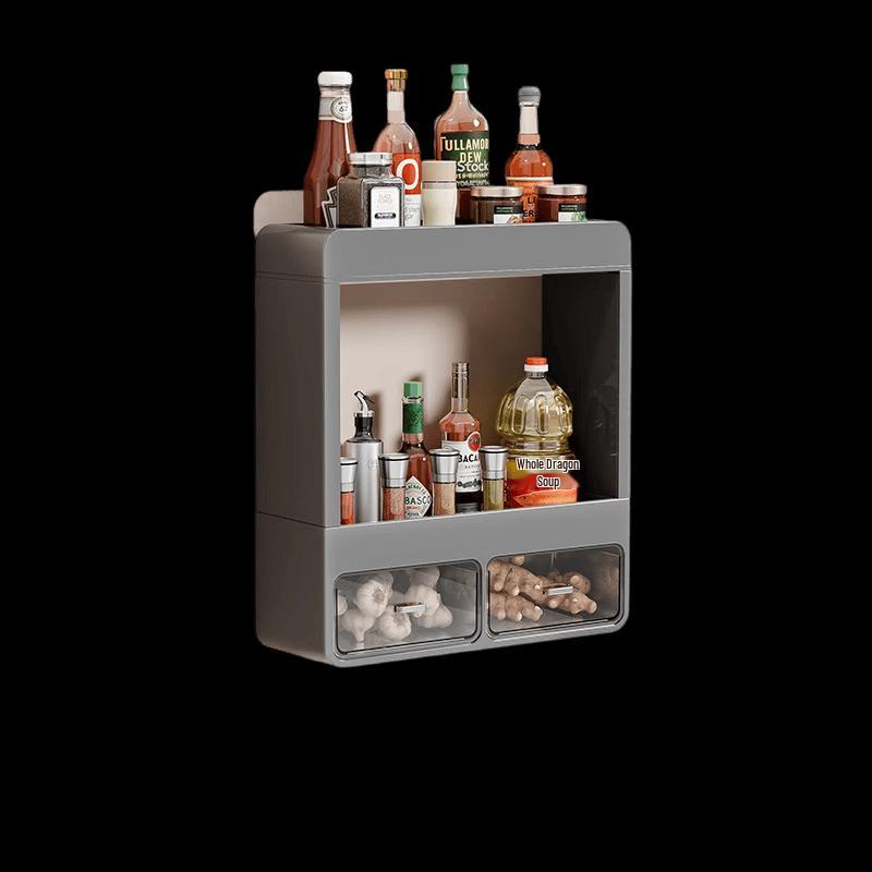 Wall-Mounted Plastic Spice Rack