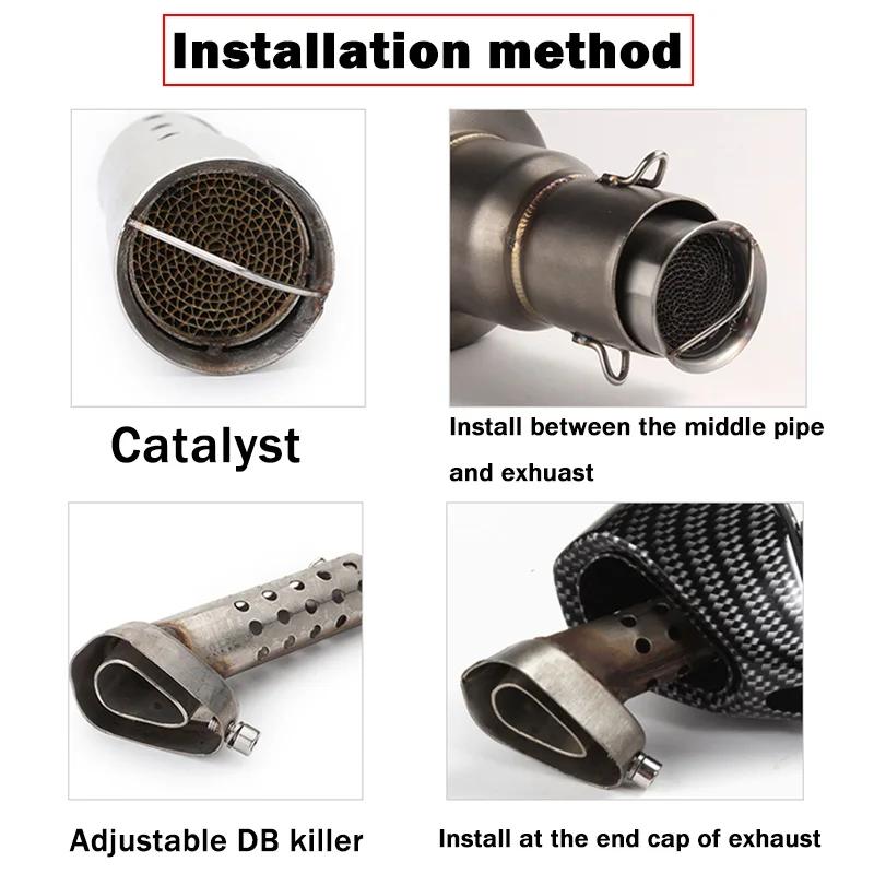 51mm*38mm Universal Motorcycle Exhaust Muffler Catalyst DB Killer Silencer Noise Sound Eliminator for Akrapovic for SC