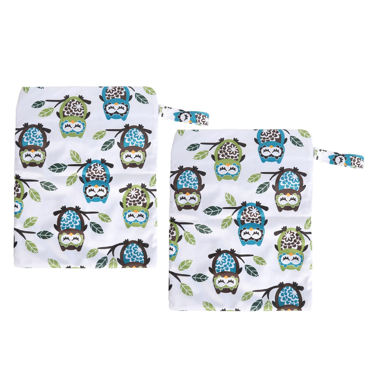 

2pcs Two Zippered Wet Dry Bags Waterproof Large Capacity Washable Baby Items Yoga Gym Bag 11 X 14.2in