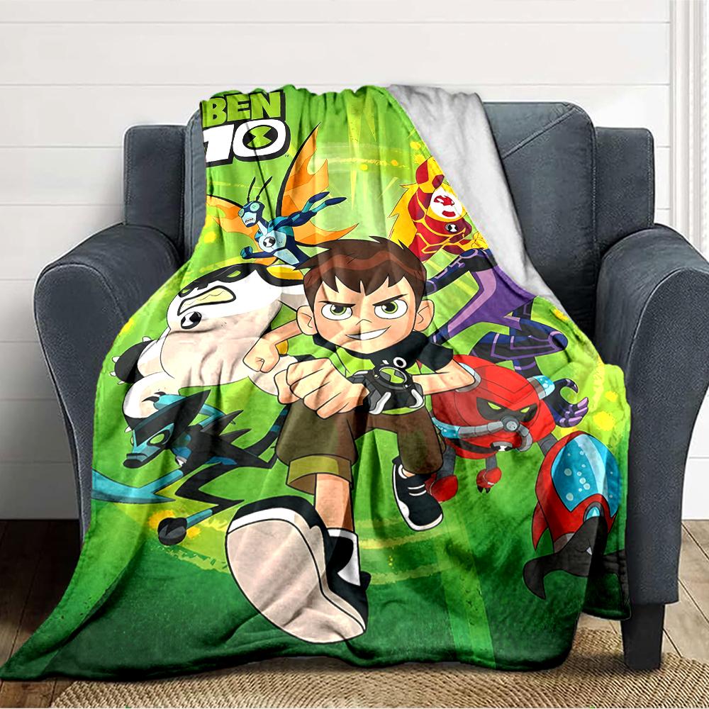 1pc Ben10 Blanket, Gift, for Men and Women, Soft Blanket, Good for Sofa Bed Couch Travel, Lightweight Flannel Blanket