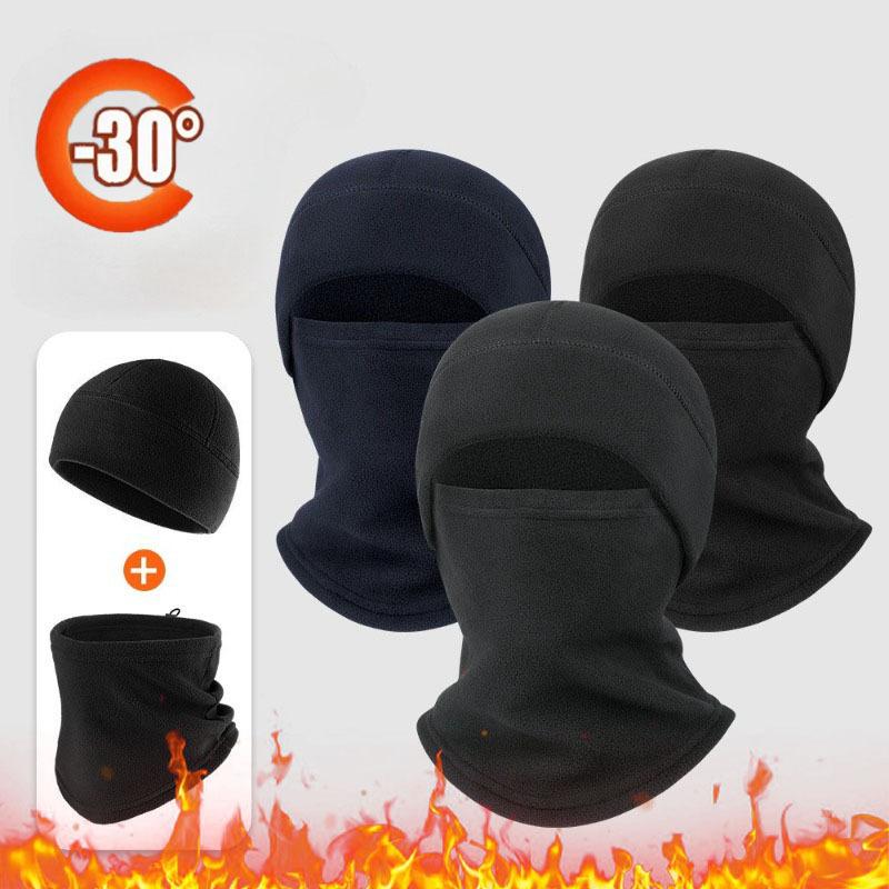 Warm Winter Skull Cap Polar Fleece Outdoor Sports Skiing Cycling Cap Unisex Cold-proof Breathable Running Beanie Cap