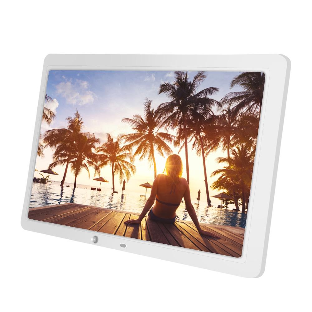 15.4" HD Multifunction Motion Detection Digital Photo Frame with Remote Controller (WhitE )