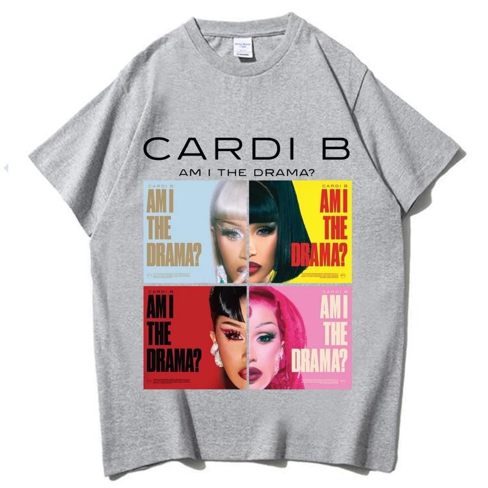 2026 Am I the Drama Cardi B T-shirt Man Woman Harajuku O-neck Casual Shirt Gift Hip Hop Streetwear Oversized Tshirt Short Sleeve Casual Clothing