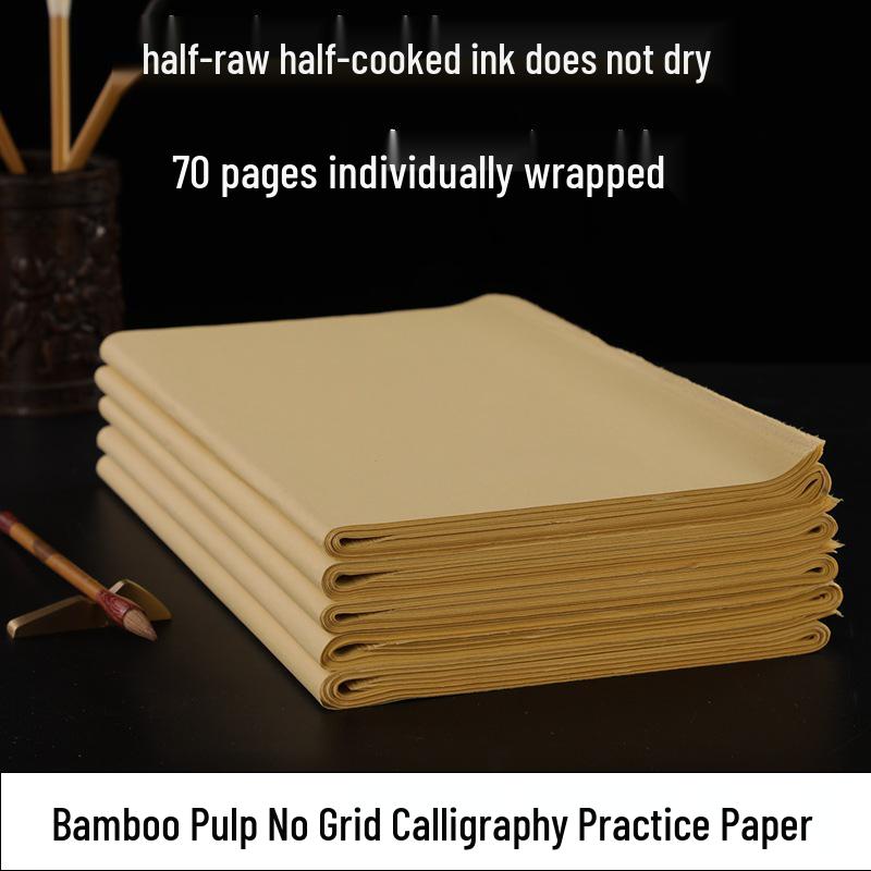 

Бумага из бамбуковой целлюлозы Jiajiang Xuan для практики каллиграфии | Полуторная бумага Мао Бянь без разметки 72x42 cm [70 sheets]