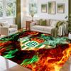 Real Betis Football Design Crystal Velvet Rug Soft Decorative Mat for Bedroom Entrance