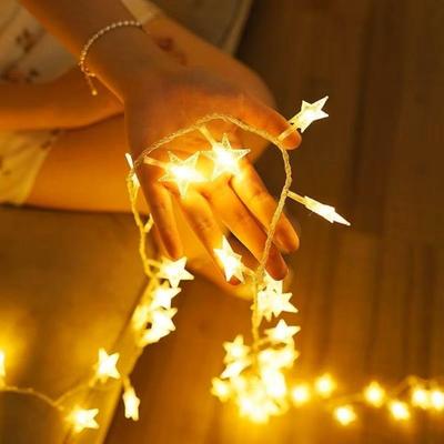 Guirlande Lumineuse LED 16 Étoiles 3 Mètres Blanc Chaud Étanche Lumières Décoratives pour Diwali, Anniversaire, Festival pour Intérieur Extérieur Prise