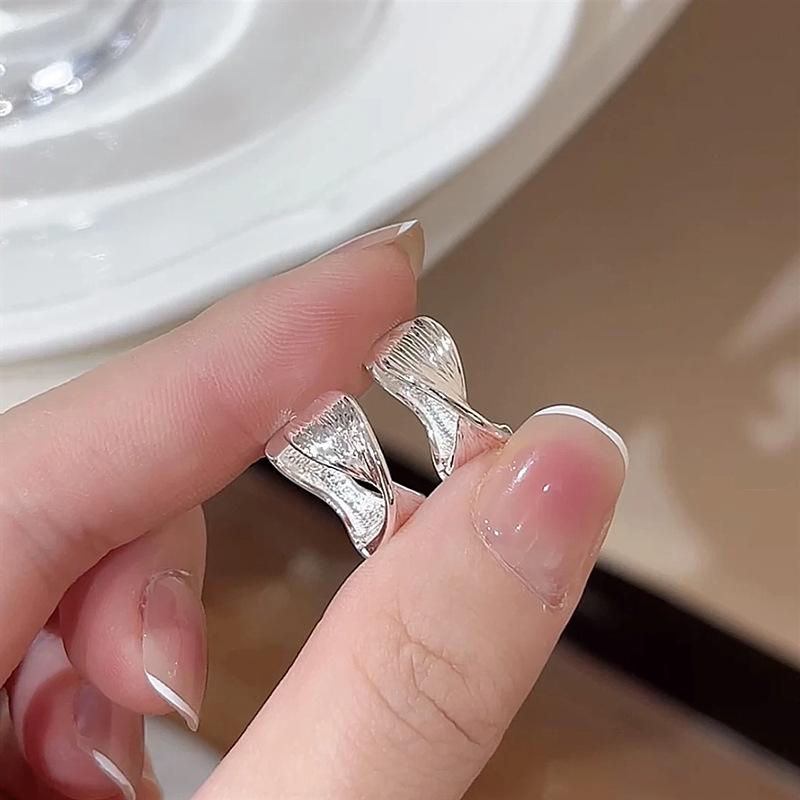 

Brushed Twisted Knotted Earrings Temperament Niche Minimalist Exquisite Commuter Design 100% Match Ear Buttons Casual Daily Wear