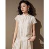 Hang Yige New Chinese Style Lace Print Blouse