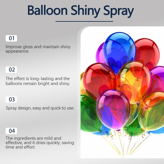 Balloon Shiny Spray 60ml Brightener Spray for Latex Balloons Easy To Use Balloon Shine Spray for Lasting Gloss Finish