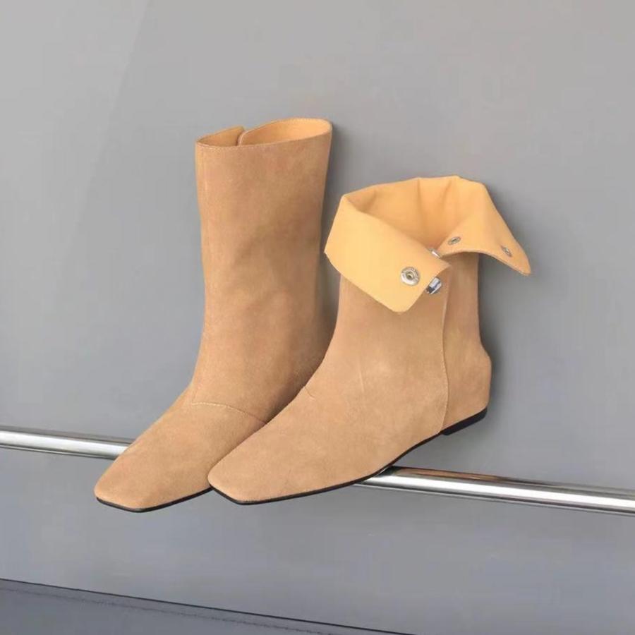 

Модные туфли на плоской подошве женские ботильоны замшевые туфли с квадратным носком зимние дизайнерские новинки 2025 года тренд готические челси удобные нескользящие ботинки женские 40