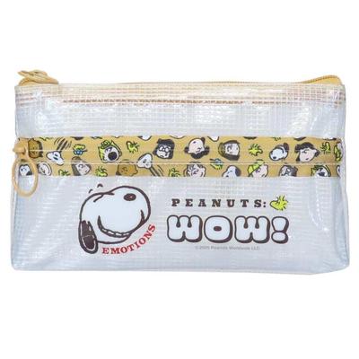 Maruyoshi Snoopy Clear Double Zipper Pouch, Face, SNP-CWF-FC, H11 X W20 X D2cm