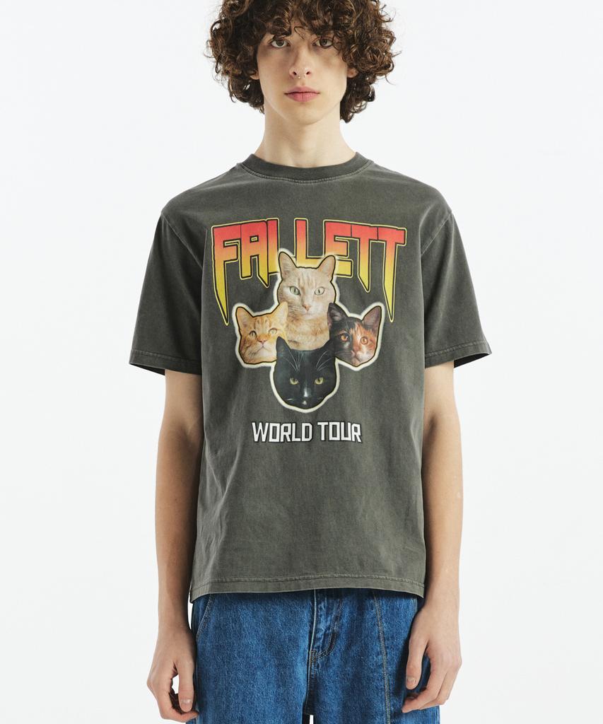 FALLETT Nero Band Short Sleeve T-Shirt Charcoal