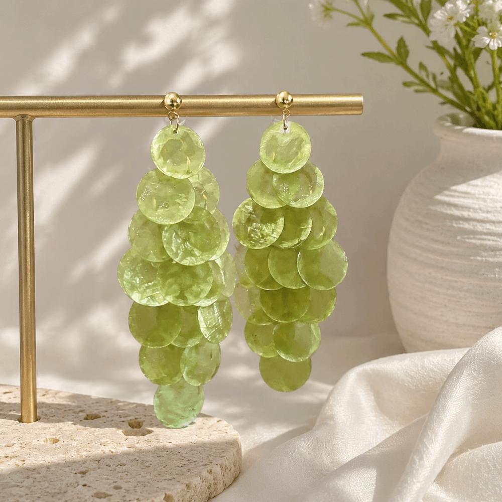 Light Luxury Tassel Drop Earring Bohemian Style Exaggerated Earring Shell Earring Seaside Vacation