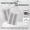 False Eyelashes No Glue Self Adhesive Individual Cluster Lashes Soft C Curl for Beginners Black