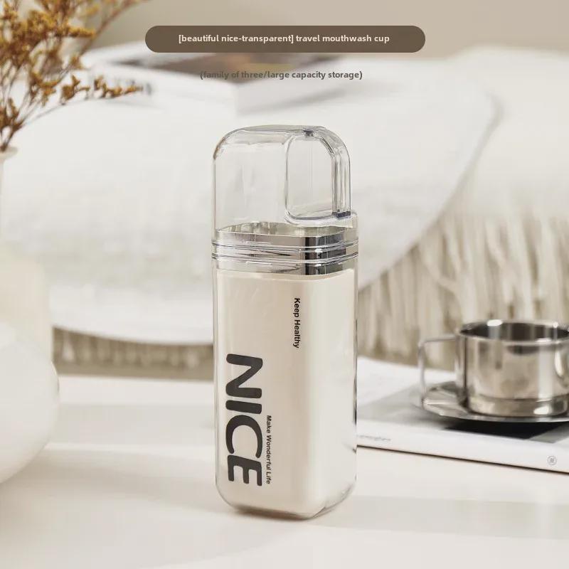 

Портативный дорожный набор из зубной щетки и ополаскивателя для полости рта 3 в 1 - стиль Light Luxury