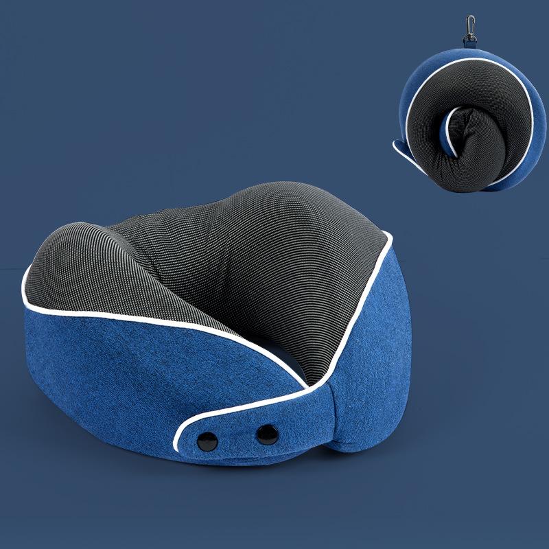 Memory cotton u-shaped neck pillow slow rebound travel pillow airplane pillow can store portable neck pillow