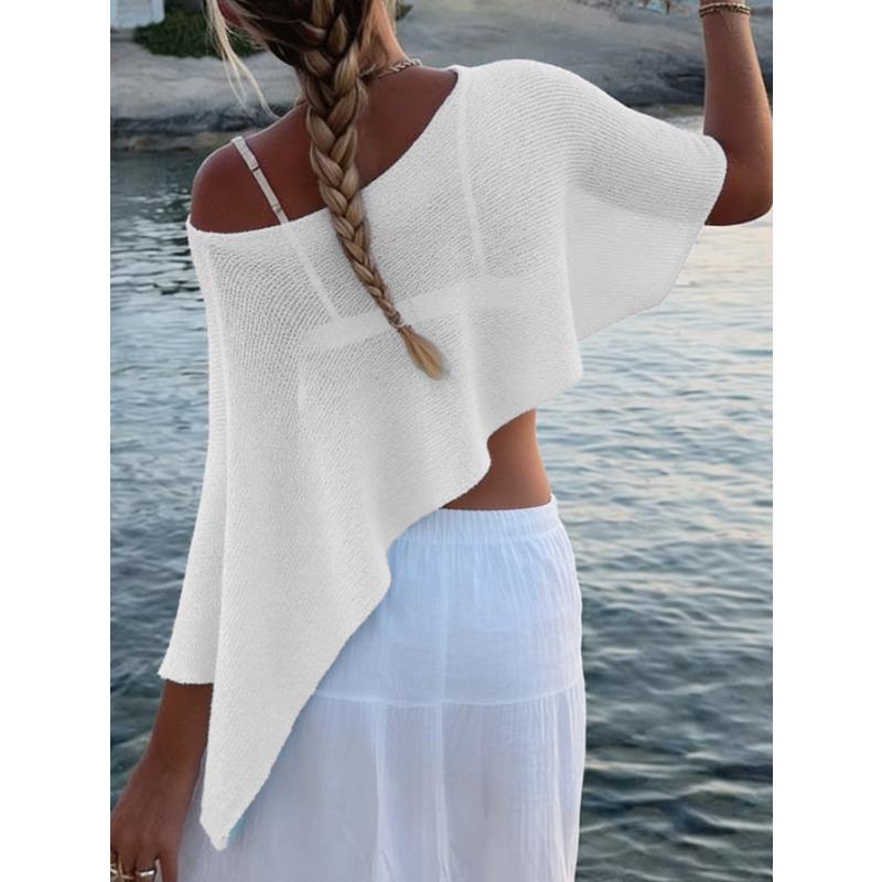 Diyun European and American Leisure Vacation Versatile Semi-transparent Shawl Top Woolen Women's Clothing Independent Station