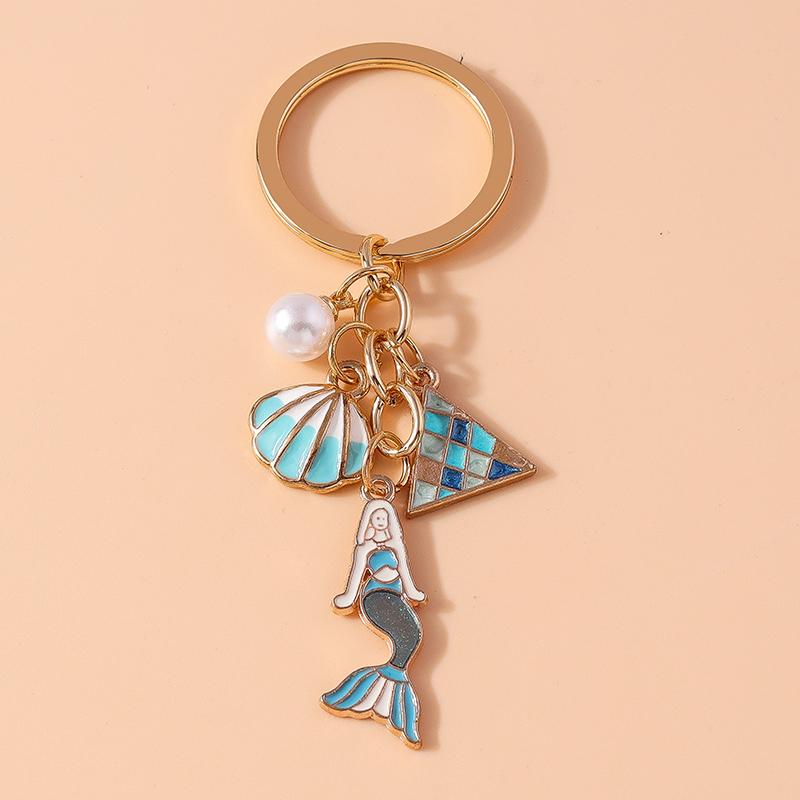Cute Enamel Whale Keychain Marine Life Key Ring Pendant for Women Girl Handbag Decor DIY Handmade Jewelry Gift