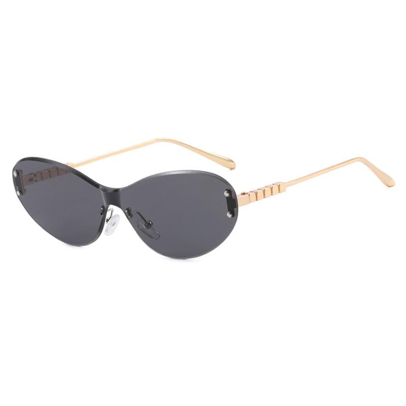 Vintage Cat Eye Sunglasses Women Fashion Retro Rimless Oval Sun Glasses Men Candy Colors Eyewear Brand Designer