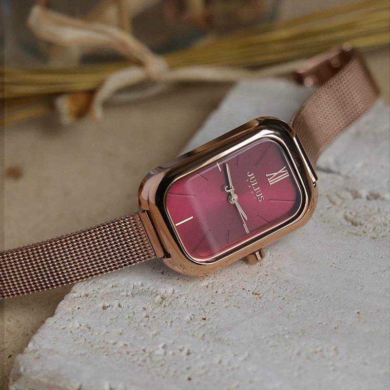 Julishi Women's Watch, Simple and Elegant Oval Design, Suitable for Students, Vintage Style, Suitable for Interviews and Exams, Quartz Ladies' Watch
