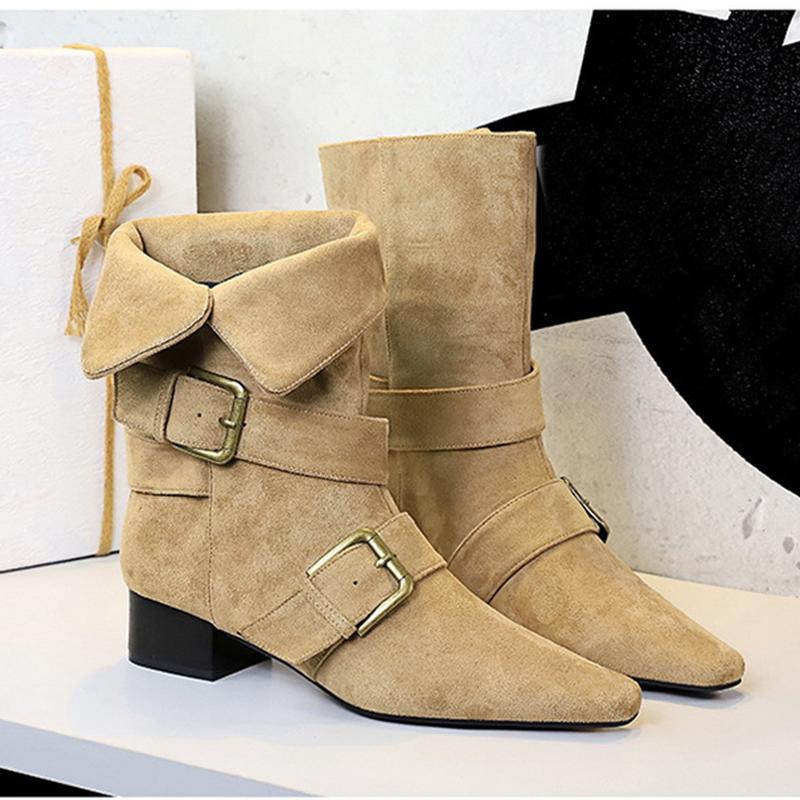 

Осенне-зимняя обувь женская туфли на высоком каблуке ботильоны с острым носком модный бренд женские ботильоны низкий каблук 3 см 40 бежевый