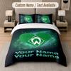 Custom Bedding Set Werder Bremen FC Pattern, Print Name Text 1 Duvet Cover Plus 2 Pillowcases Home Textile