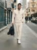 Autumn Waffle Stand Collar Pocket Hoodie and Long Pants Set