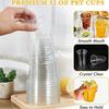 10-100PCS Clear Plastic Disposable Cups with Lids for Cold Drinks Iced Coffee Milk Tea Juice Ice Cream Dessert Party Café Use