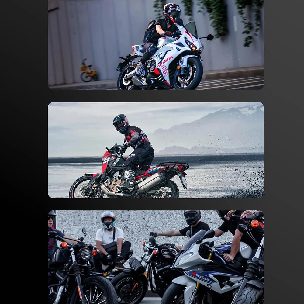 K08 Universal Motorcycle Helmet Headset Hands-Free Calling Bluetooth 5.4 IPX8 Waterproof FM Radio 2in1 Mic Wireless Earphone