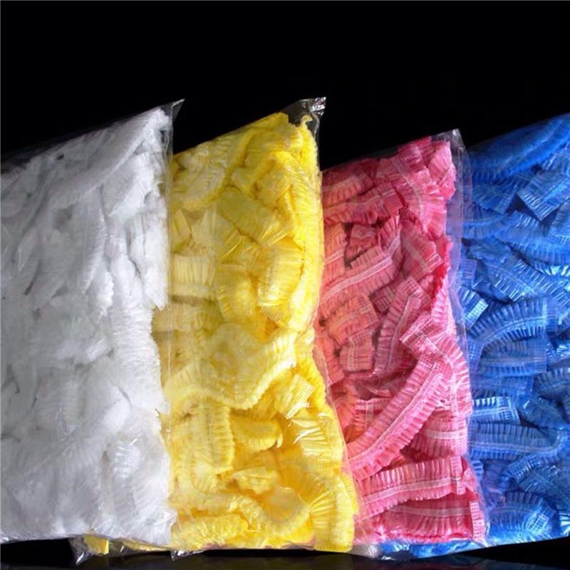 Praktische 100 Stück Duschhaube Elastische Netzform Wasserdicht Vlies Bademütze für Extensions Transparent Beauty Haar