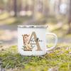 Personalized Mug for Kids Custom Deer Lion Initial with Name Cup for Boys Girls Child Handle Mugs Birthday Festive Gifts for Kid