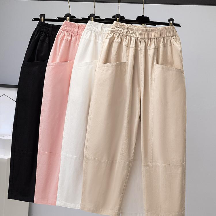 

DIMANAF 2023 Летние джинсы больших размеров Длинные брюки Женские эластичные свободные винтажные брюки из хлопка Свободный повседневный женский базовый брюки Широкие брюки