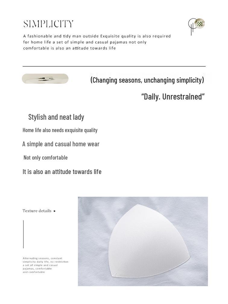 Women's Pure Cotton Loose Mid-Length Nightgown with Bra Pads – Comfortable Anti-Exposure Pajamas for Spring, Suitable for Home or Outdoor Wear.