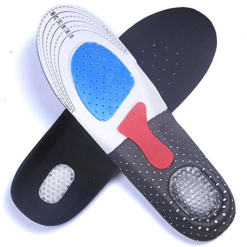Men's Shock-Absorbing Silicone Sports Insoles: Sweat-Deodorizing, Non-Odor, Ideal for Basketball & Running Shoes.
