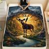 1PC Beautiful okapi  Print FlAannel Blanket, High quality Comfortable for All Seasons, Home Decor, Warmth and Comfort