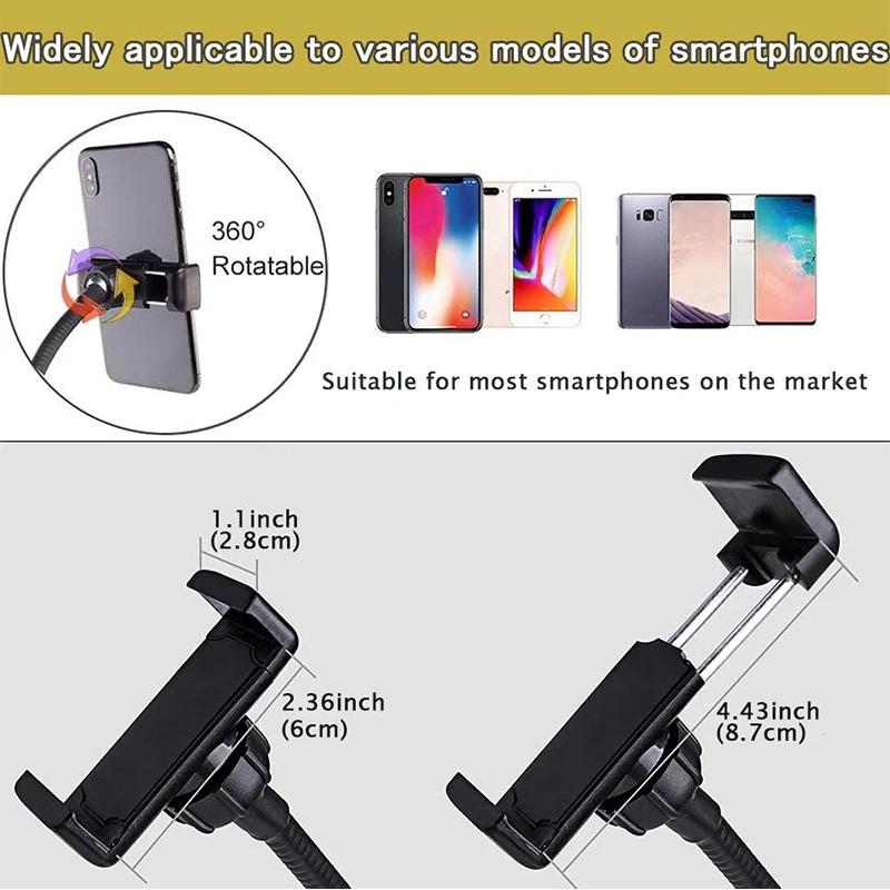 Universal Selfie Ring Light with Flexible Mobile Phone Holder Lazy Bracket Desk Lamp LED Light for Live Stream Office Kitchen