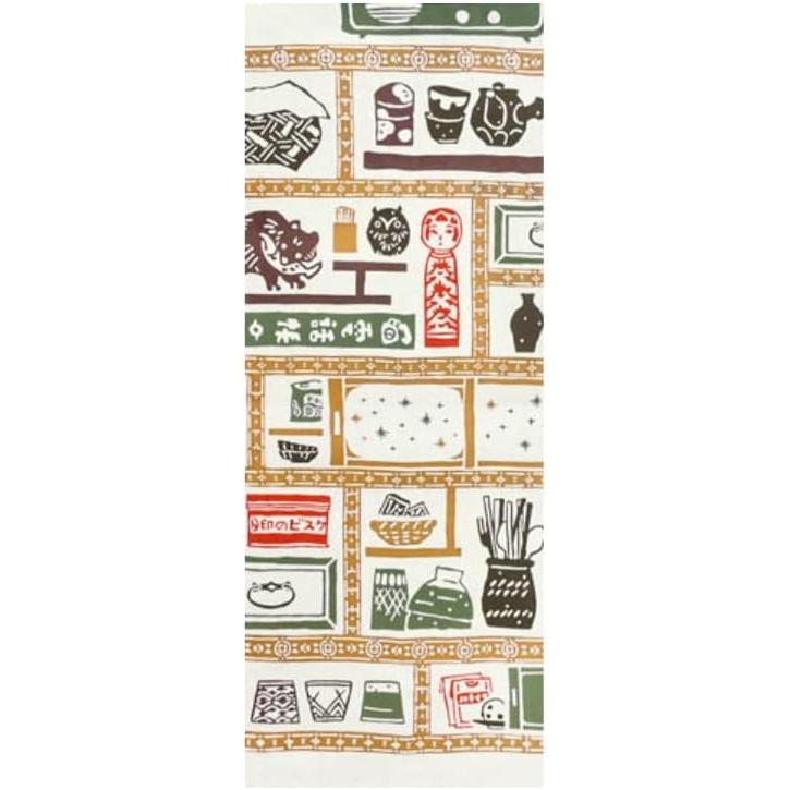 Todaya Shoten Rinen-zome Tenugui Tea Caddy 1519 Chusen 100% Cotton Made in Japan