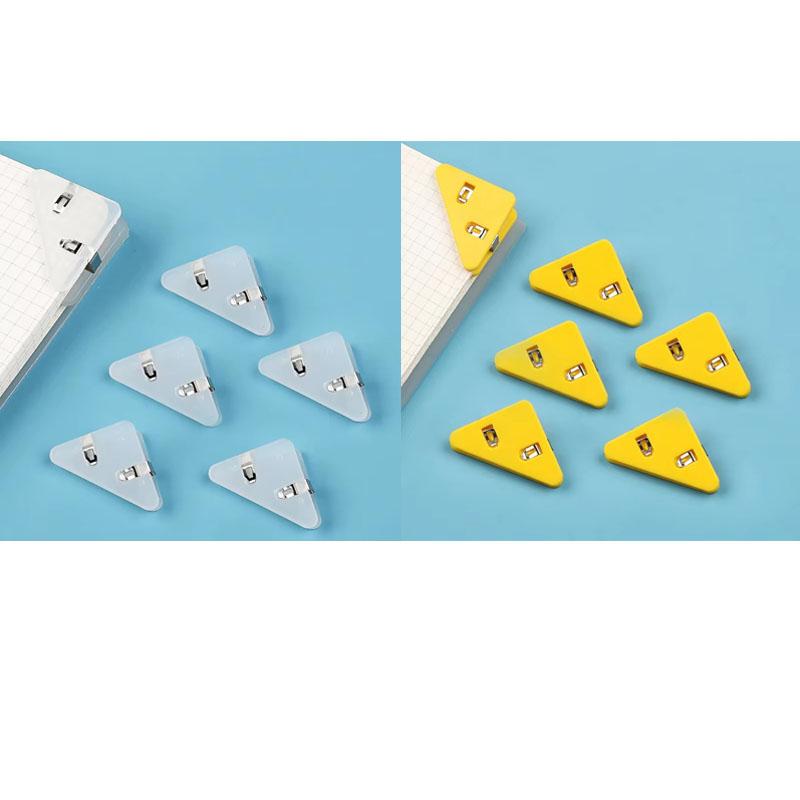 6/12PCS Triangle Plastic Bookmark Clips - Durable Page Corner Holders for Books, Students Reading & Office Organizing, Colorful
