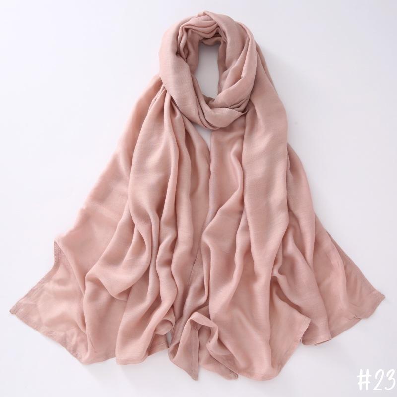 New Thin Modal Scarf For Women Girls Solid Scarves Soft Wide Brim Cotton Breathable Pashmina Shawl Foulard Winter Wrap Shawls
