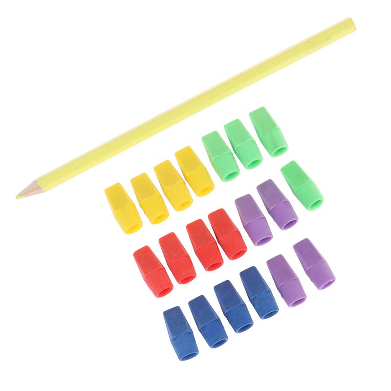 20Pc Erasers Pencil Top Caps Chisel Shape Eraser Student Supplies Stationery