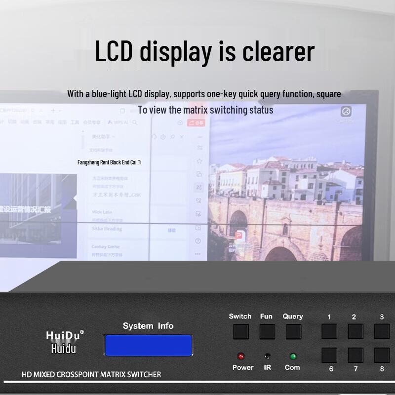 HuiDu WF-808 Professional HD Video Matrix Seamless Switcher (CN Version)