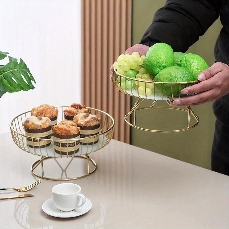 1 Piece of European-style Light Luxury Fruit Plate, Creative Living Room Home Fruit Basket, Afternoon Tea Candy Dessert Stand