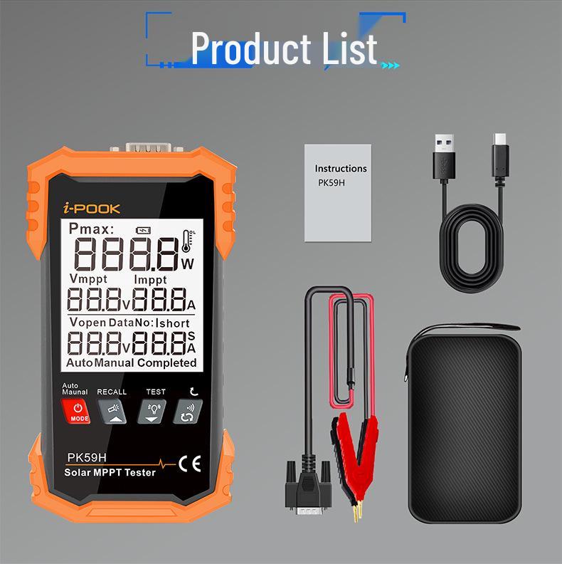 Multifunctional 2KW Solar Panel Meter: Voltage, Current, & Power Curve Digital Display Multimeter