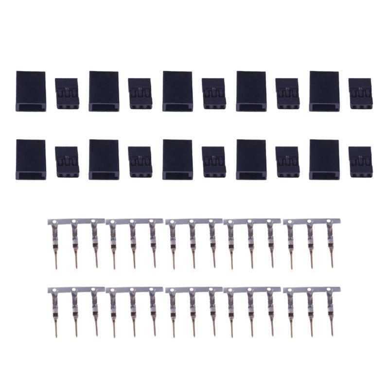 For Futaba Servo Receiver Connectors Plugs with Lock and Male Female Terminals Crimps Pin Kit for Quadcopter Battery