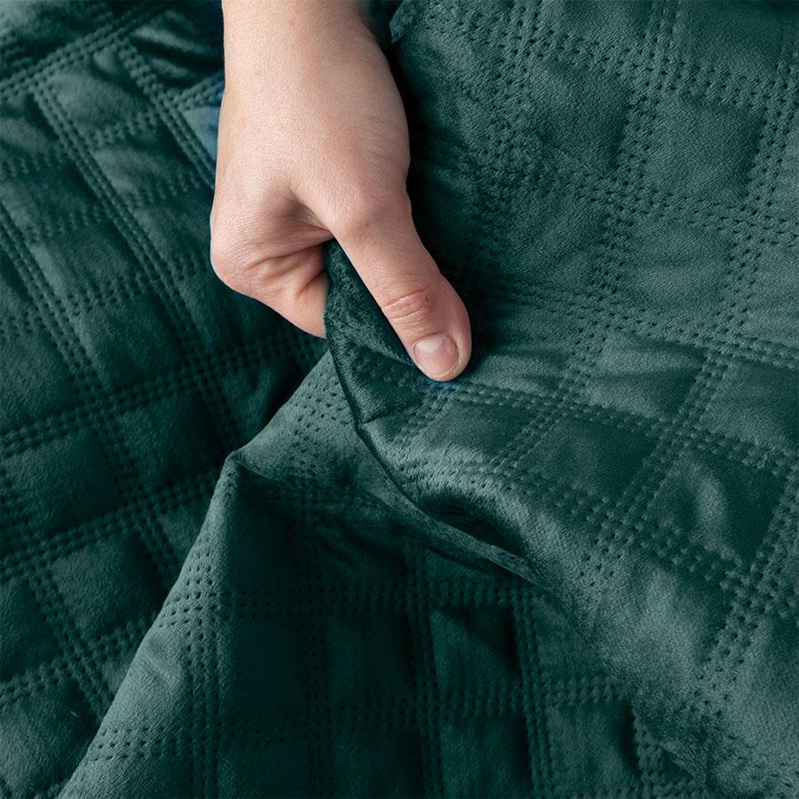 VELVI Quilted Bedspread - Deep Turquoise (Petrol) - 170x210 cm