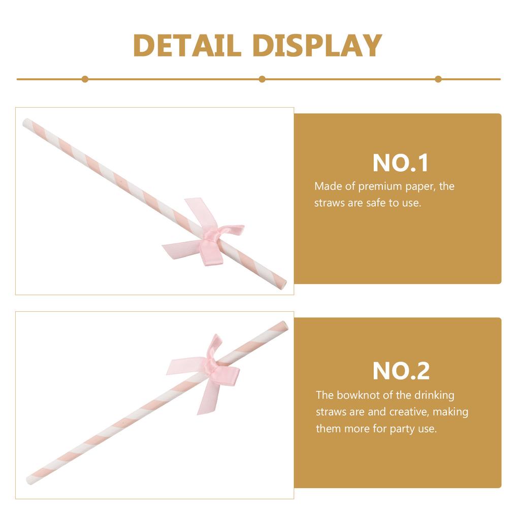 30Pcs Exquisite Bowknot Paper Straws Vibrant Party Supplies for Drink Garnish Cake Decoration Wedding Reception Graduation