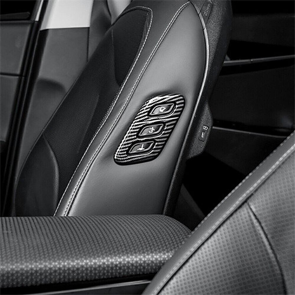 For Kia EV6 2022-2024 Carbon Fiber Seat Adjustment Switch Button Cover Trim 1PCS