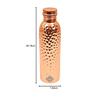 Pure Copper Water Bottle with Hammered Shine Finish Design, Drinkware, Storage Purpose, Volume-1000 ML, Pack of 1