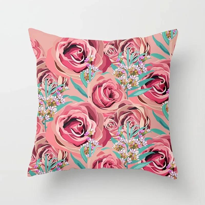 Seria cu model de flori și fluturi husă pernă decorativă husă pernă poliester pernă canapea husă pernă decorativă